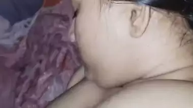 Sleeping wife nude boob press by Bengali husband