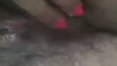 Indian nude girl shows her hairy wet pussy