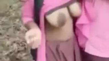 Teacher showing off his student's boobs outdoor. Desi xxx mms