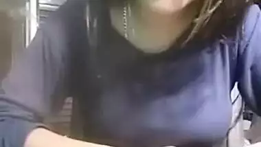 Very very cuty desi girl in tight dress showing off her assets in call