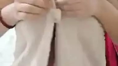 Young Desi babe is proud of juicy XXX melons that she likes to expose