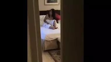 Daring young wife teasing room service