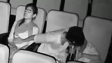 Threesome romance in theatre caught in night vision