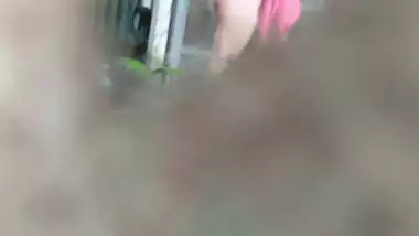 Bengali big ass girl outdoor bath caught by neighbor