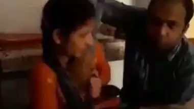 Indian teacher sucking students boobs in class