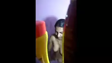 XXX voyeur spies on Desi stepsister with naked sex parts taking a shower