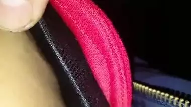 Daring desi dude recording his gf’s friend boobs with shivering hand on a road trip