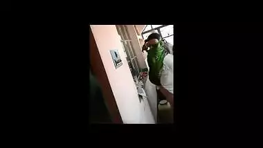 Aunty wearing clothes after bath