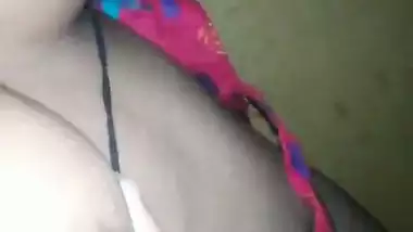 Huge milking boob wife lactating with hubby pressing nipple