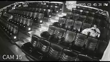 Blowjob in cinema theatre by horny girlfriend