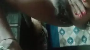 There is no penis and the Indian aunty has to masturbate hairy pussy